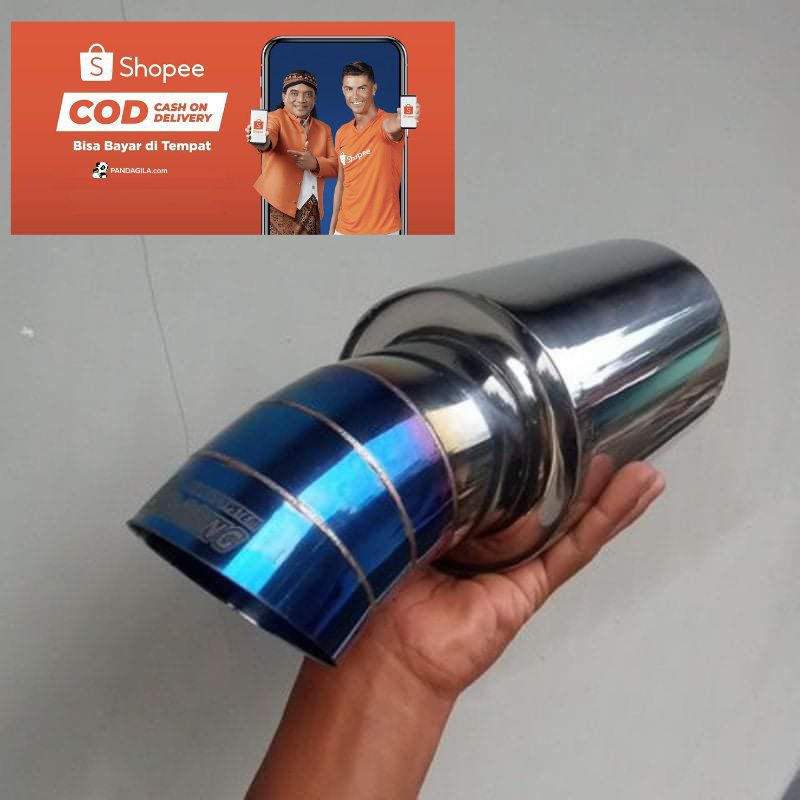 Knalpot mobil JS Racing Blue Staianless Muffler