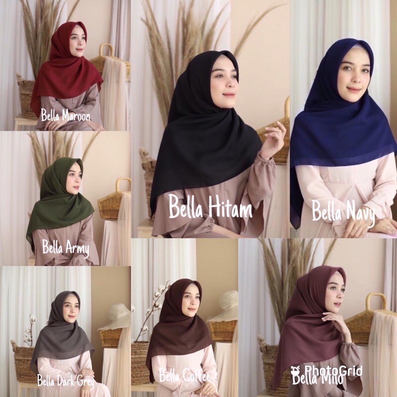 HIJAB KERUDUNG JILBAB SEGI EMPAT POLOS ANTI RIBET