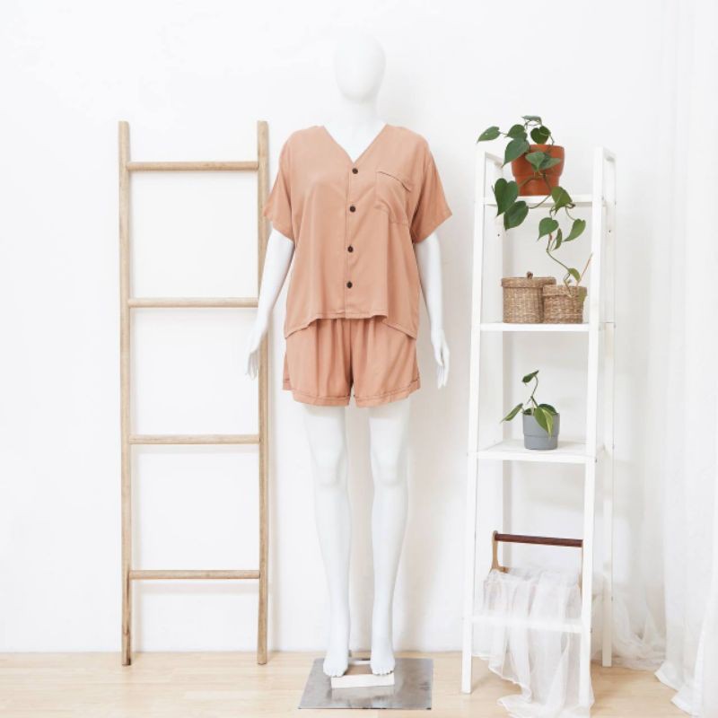 DASTER PIYAMA RAFANIA SAND BROWN SET