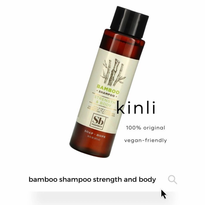 bamboo shampoo strenght body aloe vera shea SLS paraben free 473ml