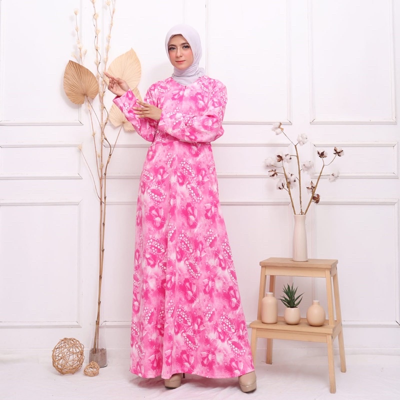 GAMIS ABSTRAK JUMBO SCUBA XXL XXXL LD120 LD130 BUSUI TALI PAYUNG BESAR IBU IBU CANTIK WARNA POLOS