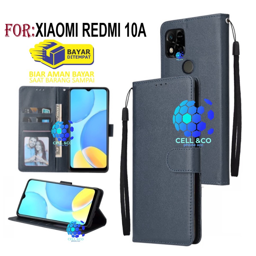NEW XIAOMI REDMI 10A CASE FLIP LEATHER WALLET PREMIUM FLIP CASE BUKA TUTUP KESING HP CASING FLIP CASE WALLET XIAOMI REDMI 10A TERBARU