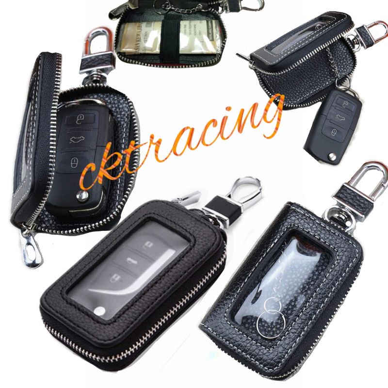 dompet kunci remote keyless dan stnk mitsubishi kulit asli original