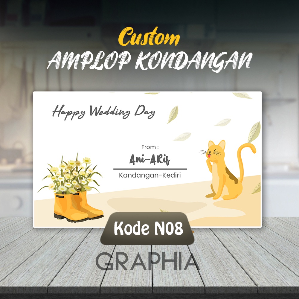 

[SERI ND01] Amplop uang tema Kucing untuk Kondangan,lebaran dengan perekat isi 50pcs