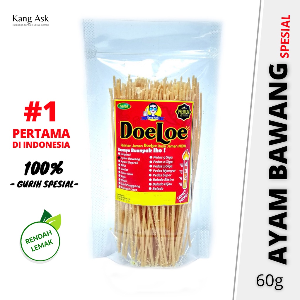 

Mie lidi Doeloe Rasa Ayam Bawang 60 gram Snack KangAsk - 1 Pcs