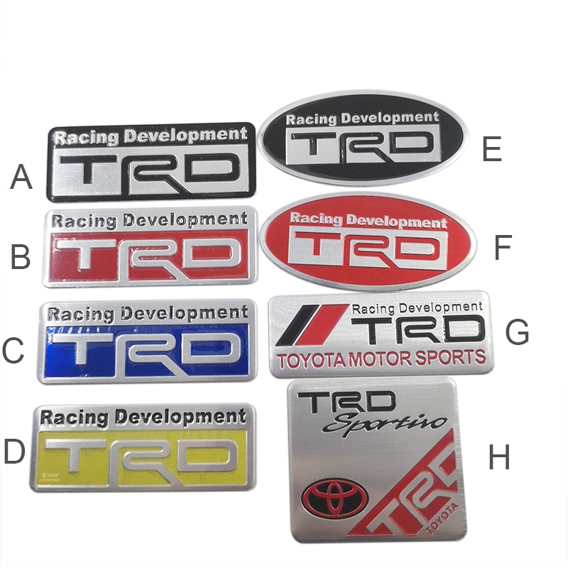 1pc Stiker Emblem Logo TRD RACING DEVELOPMENT Bahan Aluminum Untuk Dekorasi Mobil TOYOTA