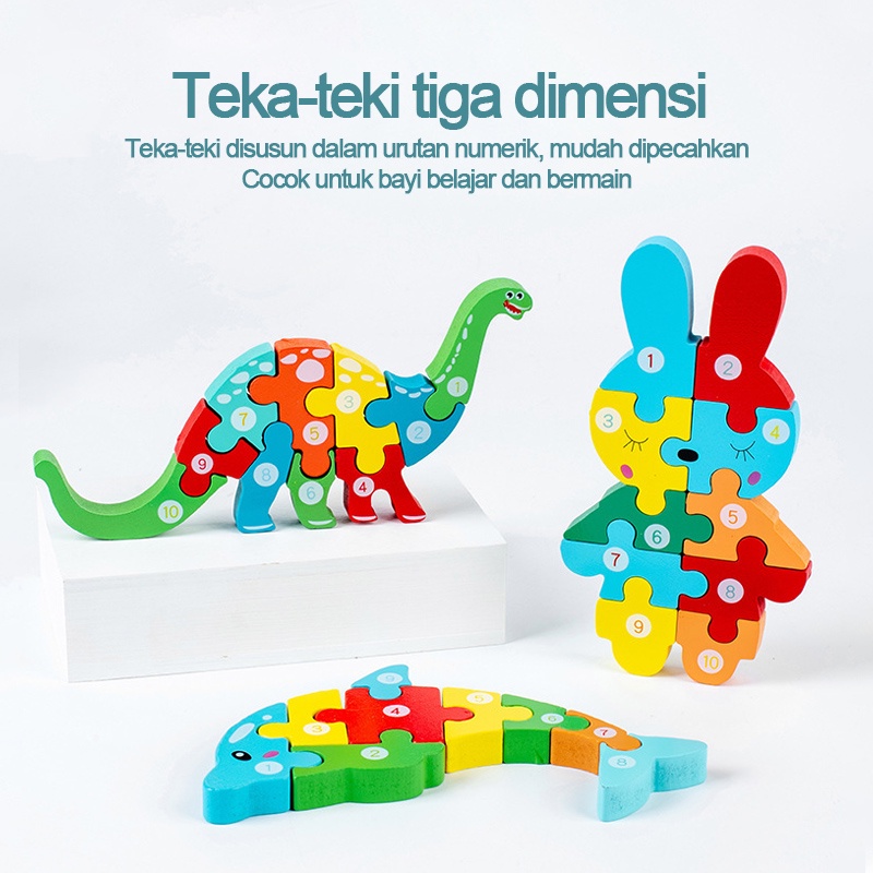 Mainan Puzzle Kayu Anak 3D Jigsaw puzzle Lucu  L274