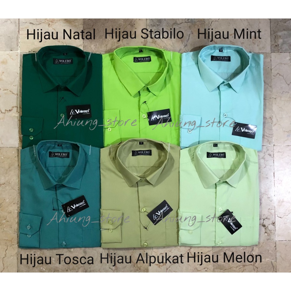 KEMEJA PRIA VOLERO - KEMEJA POLOS LENGAN PANJANG PRIA WARNA HIJAU / SAGE GREEN