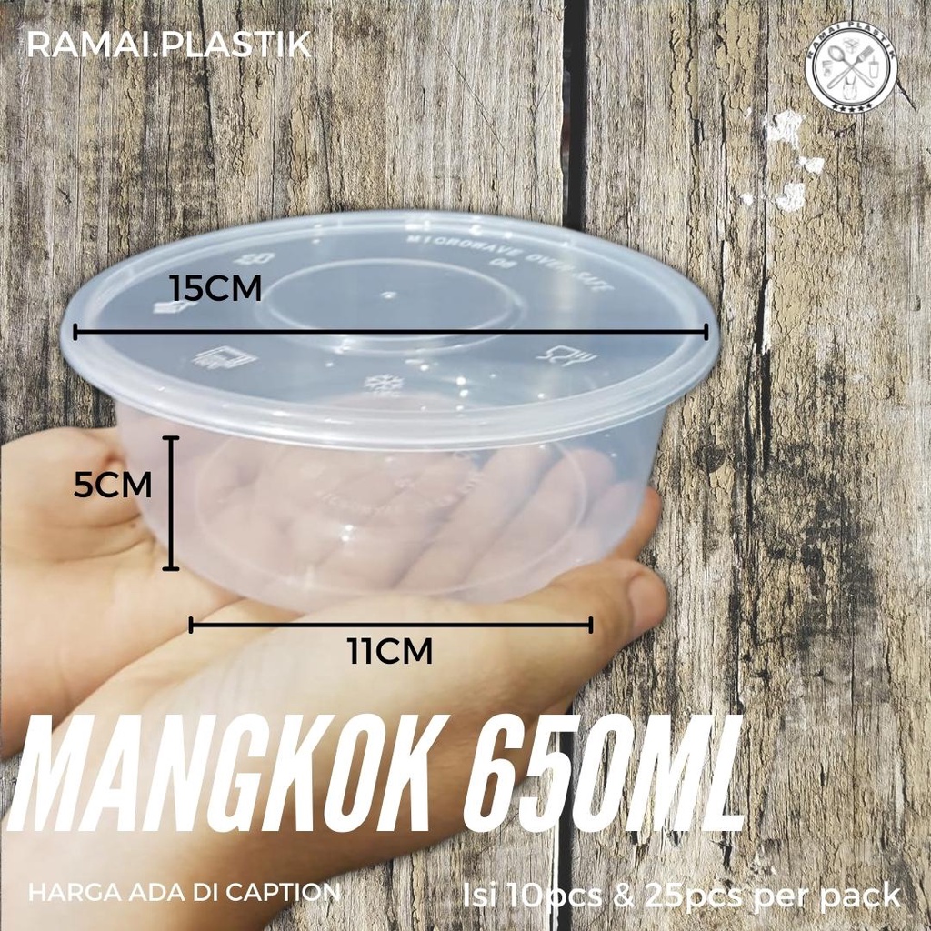 Mangkok thinwall/ mangkok plastik bening tebal uk 650ml