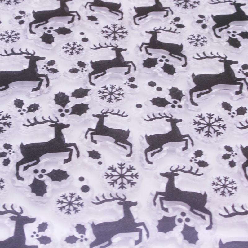 Stempel Segel Bahan Silikon Motif Rusa Natal Untuk Dekorasi Album Foto