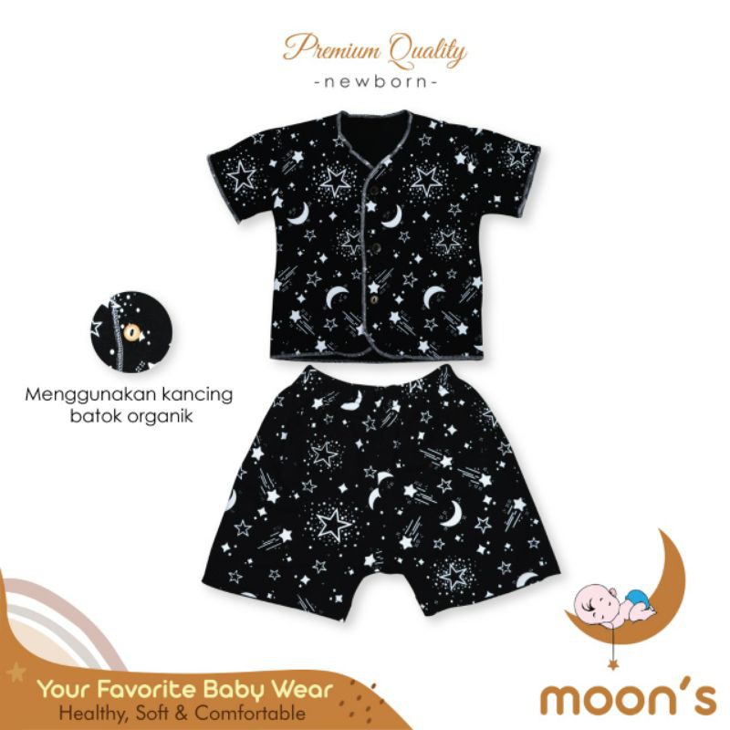 STELAN PENDEK KANCING PREMIUM MOONS STELAN NEW BORN BAJU