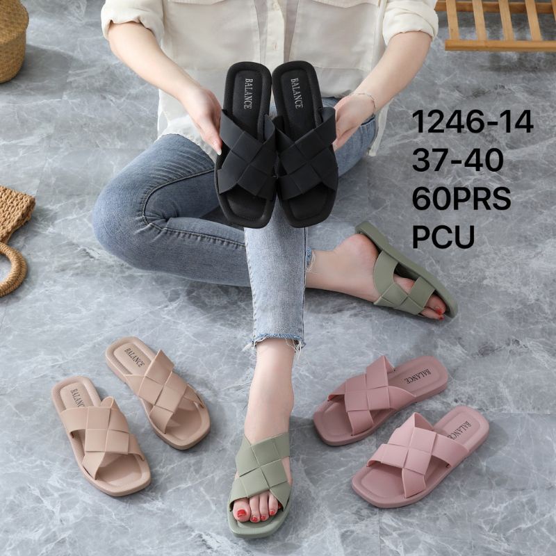 Sandal Jelly Import Wanita Model Anyam Slop Anti slip Alina