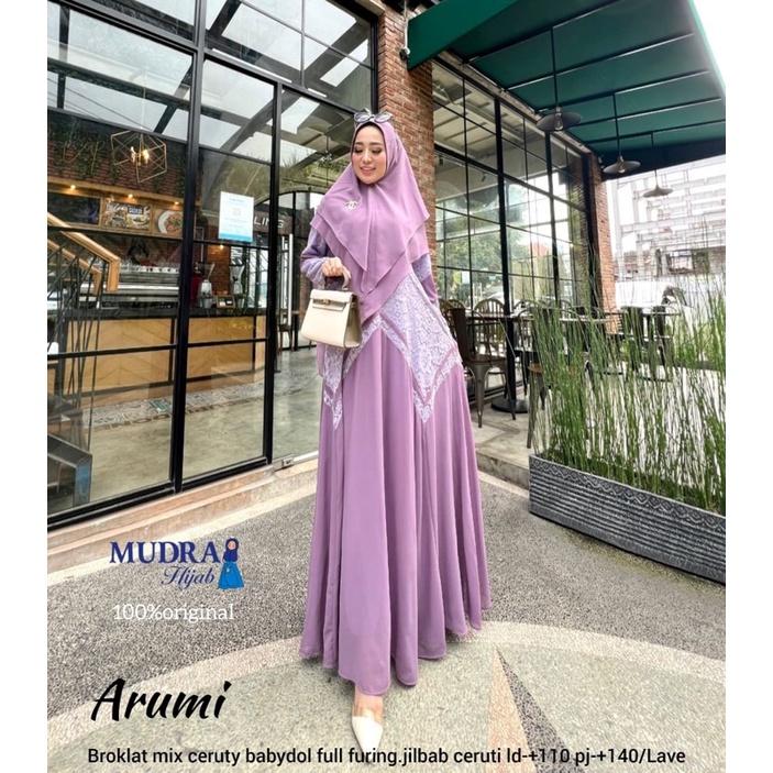 ARUMI DRESS GAMIS PESTA ORI BY MUDRA HIJAB