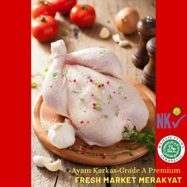 

Ayam Karkas GRADE A PREMIUM Broiler Ayam Potong Utuh 0,9-1kg