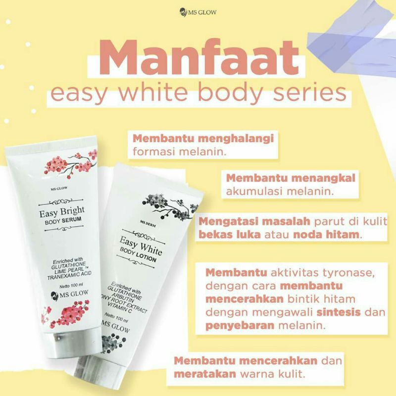 EASY WHITE BODY SERIES MS GLOW , EASY WHITE BODY LOTION MSGLOW