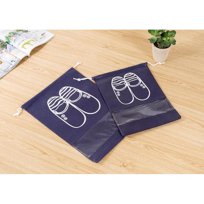 KANTONG TAS SEPATU SERUT - PORTABLE NONWOVEN TRAVEL SHOES BAG L MB605