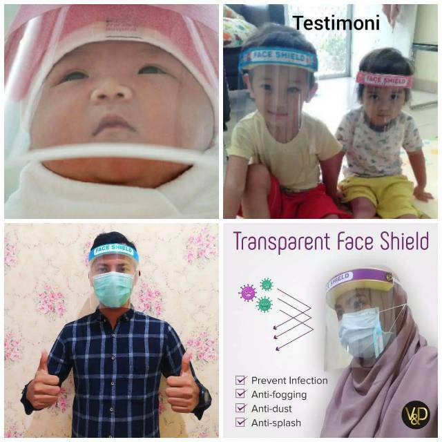 Face Shield Bayi New Born - Face Shield Anak - Face Shield Dewasa - Face Shield Medis