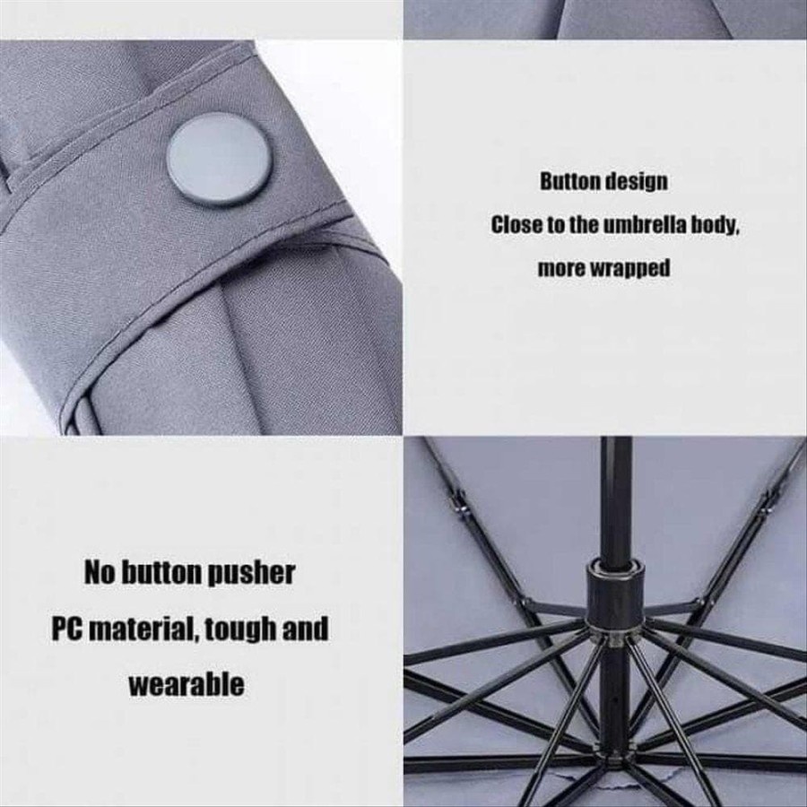Mijia 90Fun Automatic Umbrella Fold Payung lipat Otomatis - Hitam