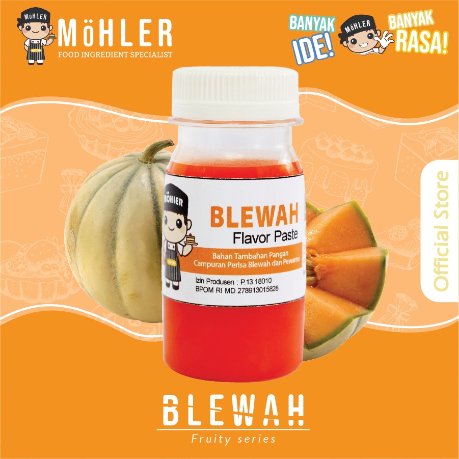 MOHLER Pasta perisa pewarna BLEWAH / CANTALOUPE (KLIK KOMBO HEMAT UNTUK BELI 1 GRATIS 1)