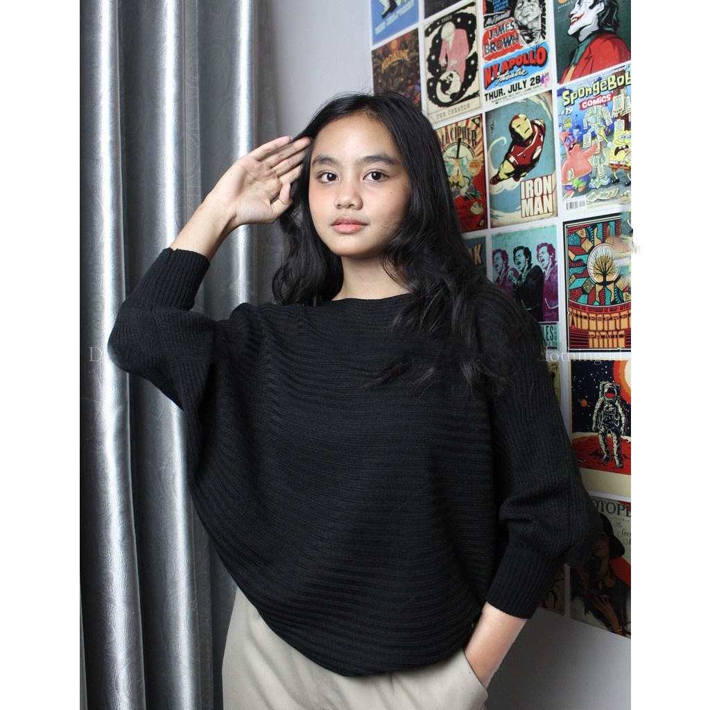 SWEATER RAJUT BATWING LD 120 - 140 / BLOUSE LOWO / SWEATER KELELAWAR