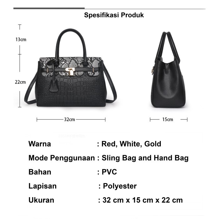 Tas Selempang Wanita Sling Bag Hand Bag Motif Kulit SintetisTas Import Premium Murah