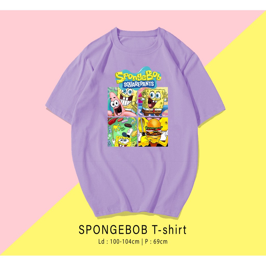 SPONGEBOB  / TERMURAH BAJU KAOS KATUN WANITA/ PRIA UNISEX LENGAN PENDEK / TUMBLR TEE /  OVERSIZE