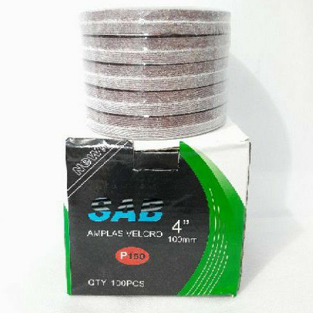 Amplas Bulat grit 150 Velcro 4&quot; Harga Per Kotak (C362K)