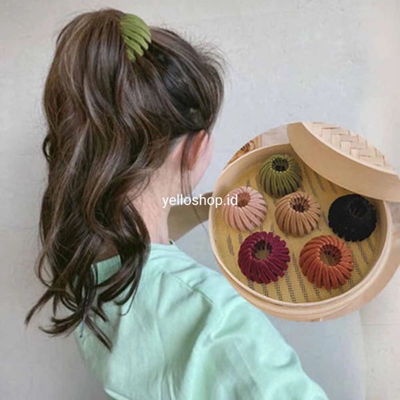 Jepit rambut cepol korea bludru / sanggul / ponytail hairclip bludru