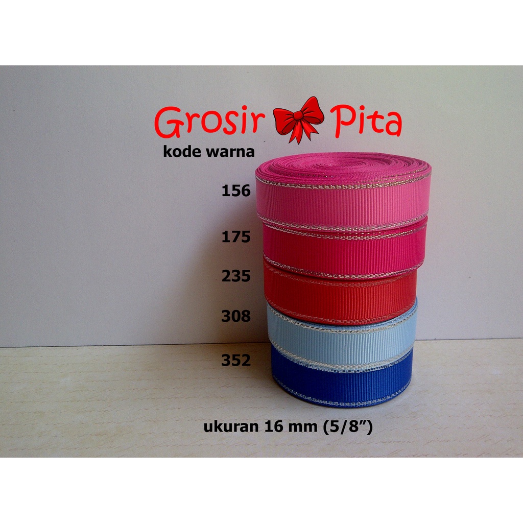 

(25 yard) Pita Grosgrain Glitter Silver ukuran 1,6 cm (5/8″) pg 2 | Pita Premium | Toko Bahan Craft | Grosir Pita