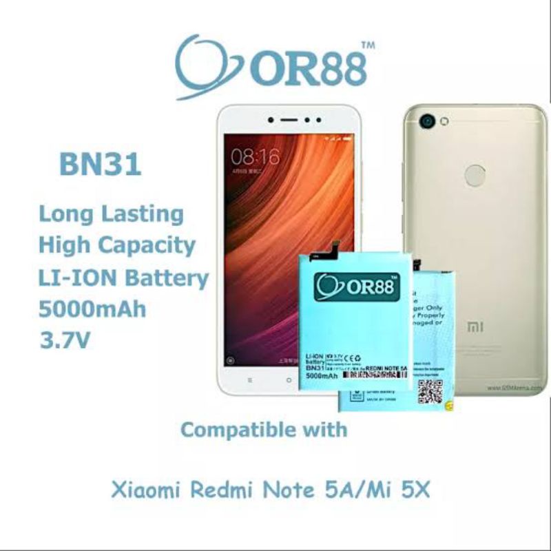 BATTERY BATERAI BATRE DOUBLE POWER ORIENS88 FOR XIOMI MI 5X / REDMI NOTE 5A