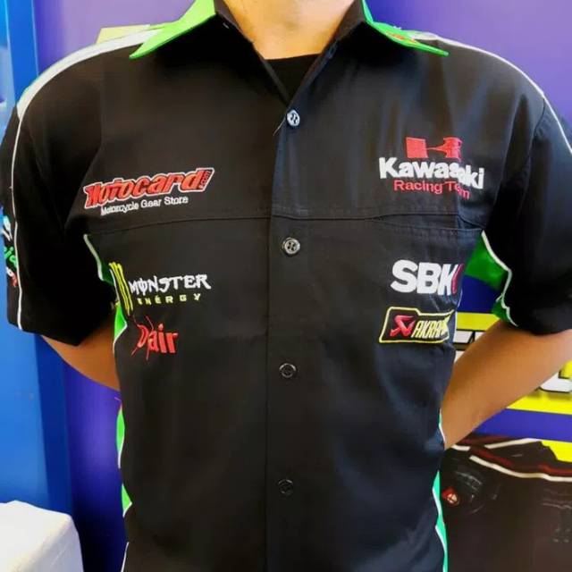 Baju seragam otomotif kawasaki kemeja komunitas kawasaki