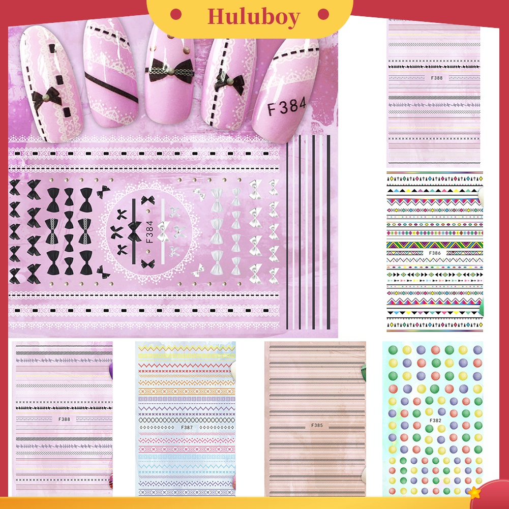 Huluboy Huluboy♡ Stiker Decal Motif Bunga Untuk Dekorasi Nail Art DIY