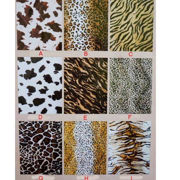 Modern.. 2 METER Kain Bulu Motif hewan / Kain velboa / rasfur