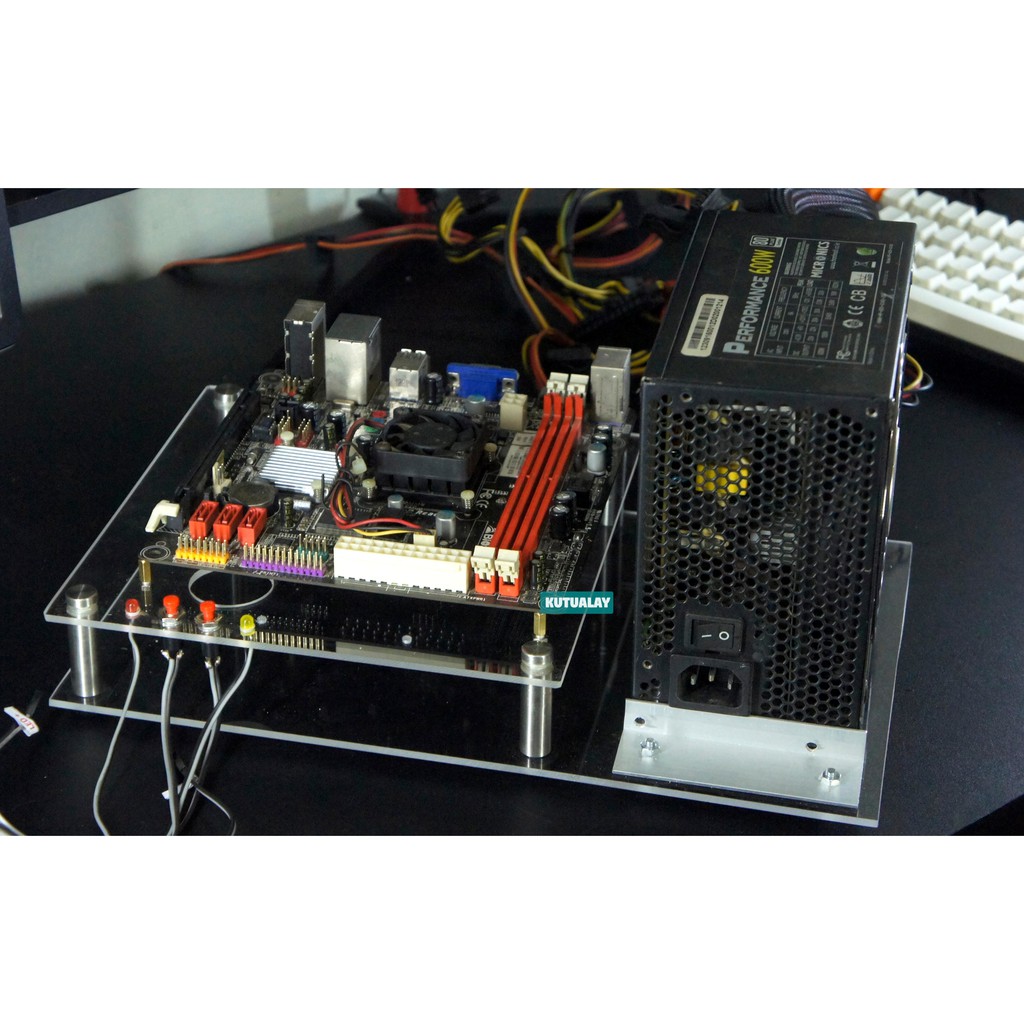 Casing Komputer Open Air Acrylic Mini ITX PC CPU Akrilik Benchtable