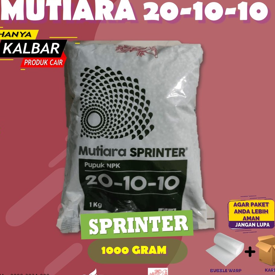 PUPUK NKP MUTIARA SPRINTER 20-10-10 ISI 1 KG KEMASAN PABRIK - MEROKE TETAP JAYA