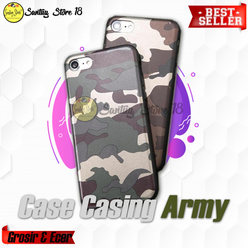 Case Slim Army TPU // Untuk Vivo  Y51,Y53,Y71,Y83,V7,V9,V11,V15,Pro,Plus