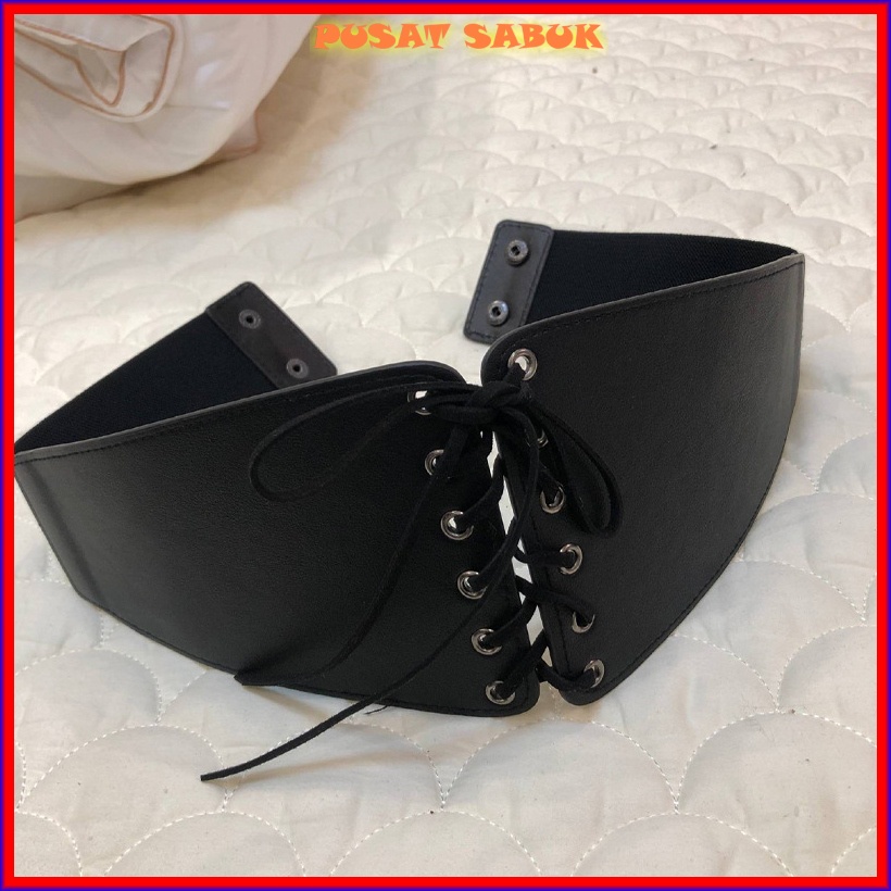 Gesper Lebar Sabuk Ikat Pinggang Belt Wanita Obi Korea Karet Elastis Cewek Gasper besar Hitam Grosir Murah Kekinian Fashion Cantik Jumbo Women Praktis Modis Mewah Pingang Blet