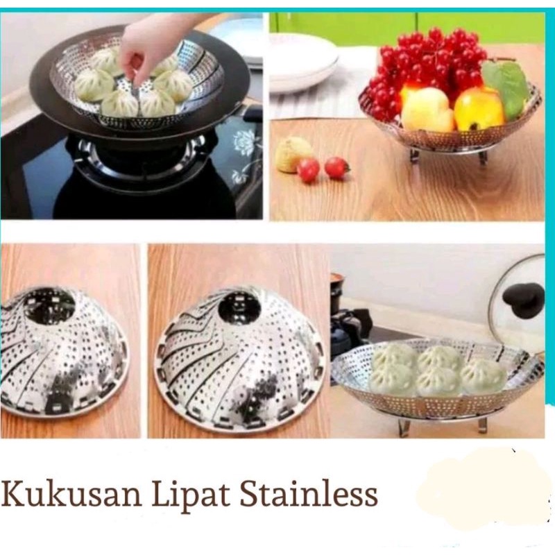 kukusan Stainless Steamer / Alat kukus stainless steamer flexible kukusan bunga tirisan