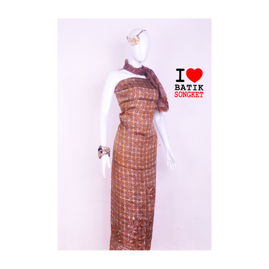 Bahan sutra gamis motif 6  kain batik terusan abaya