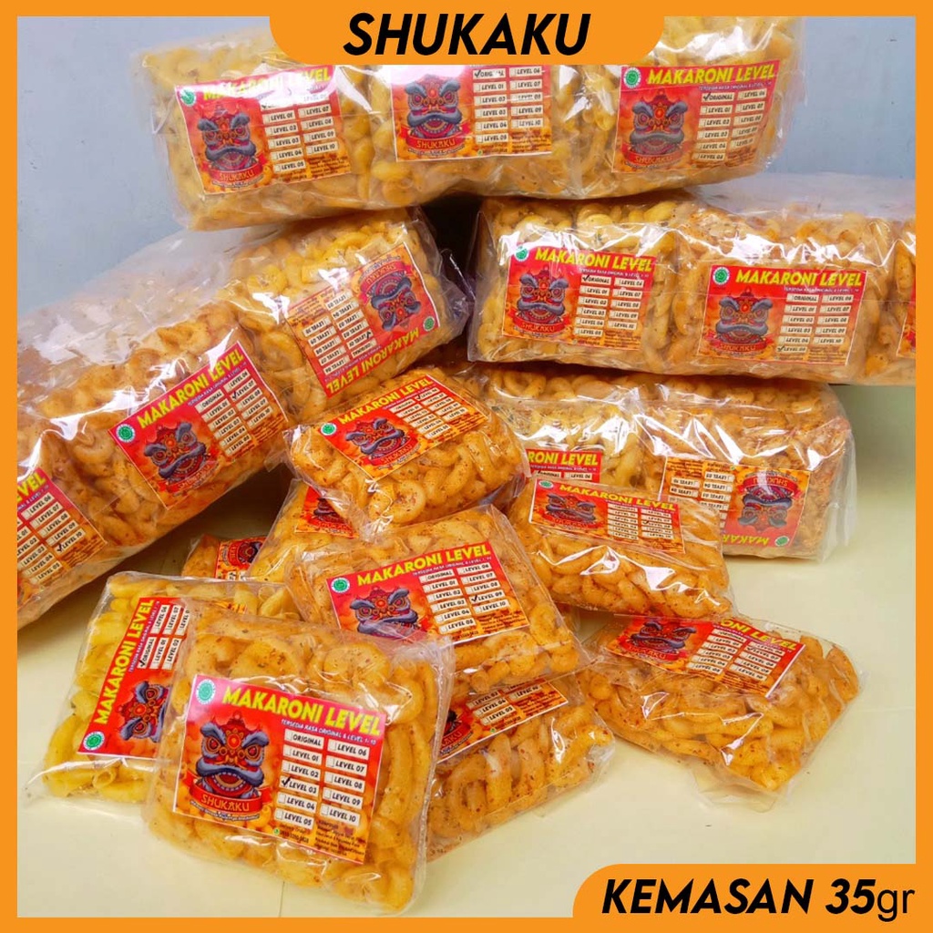 

SHUKAKU Makaroni Level Pedas Level 10 Kemasan 35gram