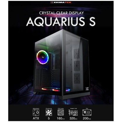 Casing / Case Xigmatek Aquarius S Black + 3 Fan A-RGB