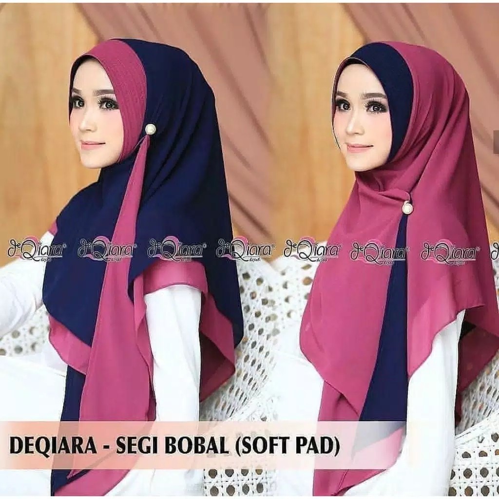 Alny Hijab - Segi 3 segitiga soft pad bobal (Bolak Balik ) deqiara