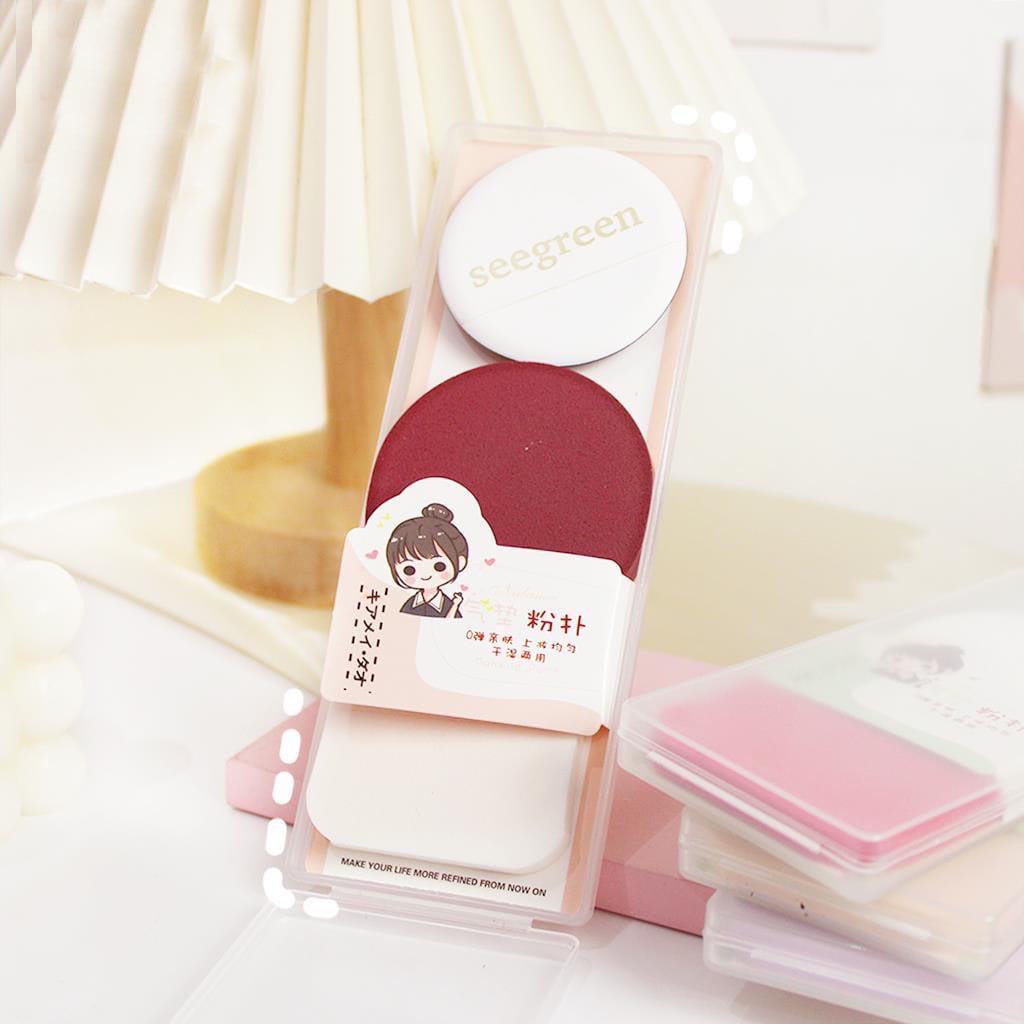 SPONGE BEDAK CUSHION MIKA 3IN1 Spon Puff Air Cushion / Spons Puff Foundation / Spon Bedak Import  F798