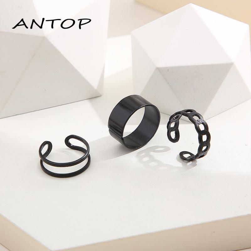 3pcs / Set Cincin Jari Knuckle Gaya Vintage Punk Hip-Hop Korea Untuk Pria Dan Wanita
