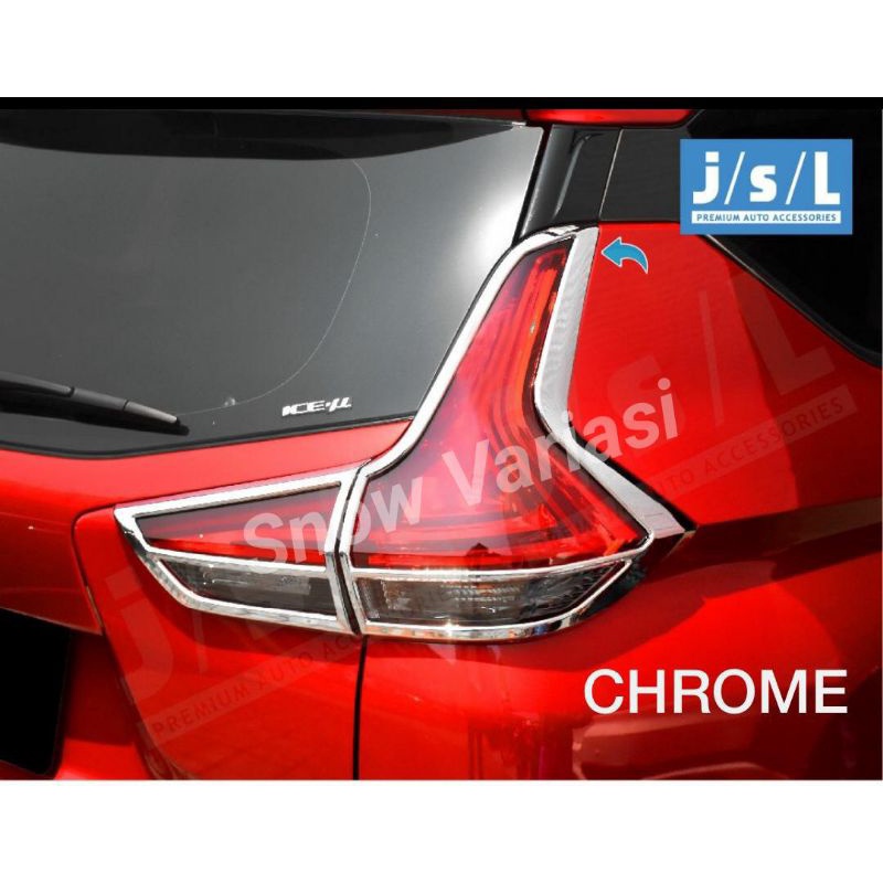 GARNISH BELAKANG XPANDER CROSS 2020 TAIL LAMP GARNISH CHROME BLACK CARBONJSL