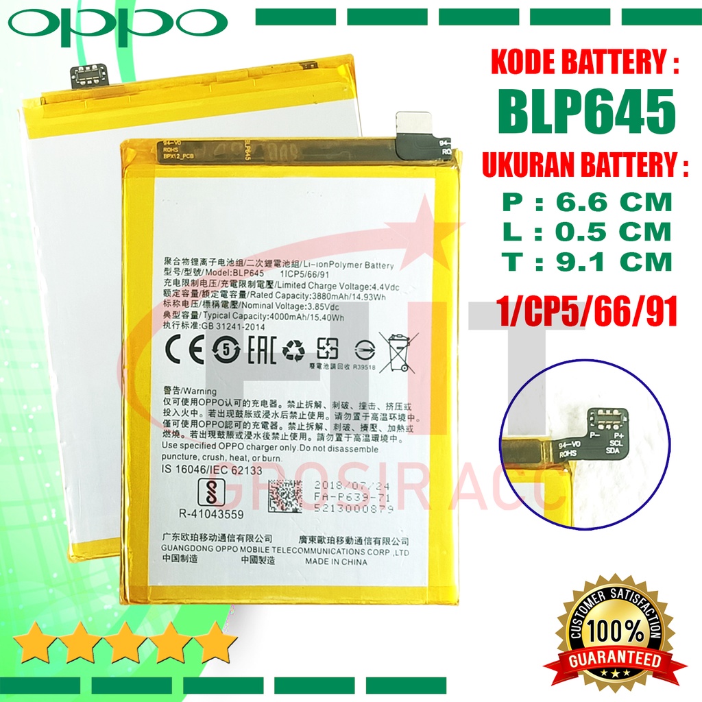 Baterai Battery Ori BLP645 Oppo R11s+ | R11s Plus