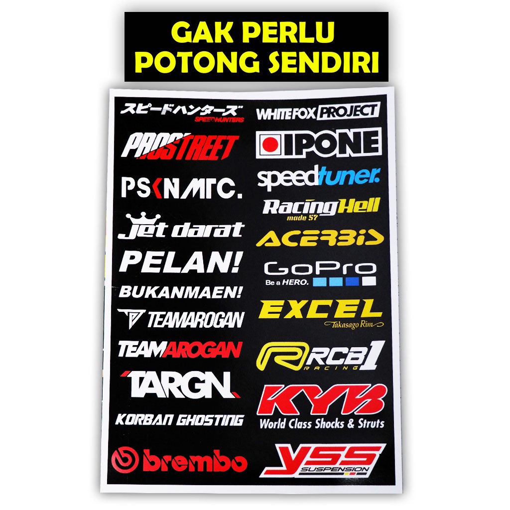 Stiker Motor, Sticker Motor, Stiker Motor Keren, Stiker Racing Motor, Stiker Sponsor Racing, Sticker Racing (PACK 9)