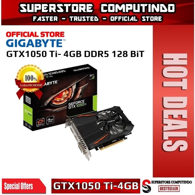 VGA Gigabyte GTX 1050 Ti 4GB DDR5 -Gigabyte Geforce GTX1050 Ti 128 Bit
