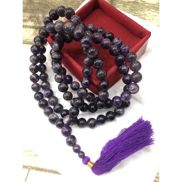 tasbih besar batu kecubung asli ungu 99 ukuran 10ml