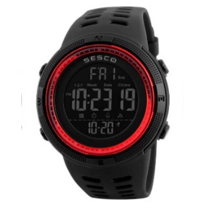 JAM TANGAN PRIA DIGITAL SESCO 1251BK ANTI AIR 50M / JAM TANGAN BAGUS / JAM TANGAN TAHAN AIR